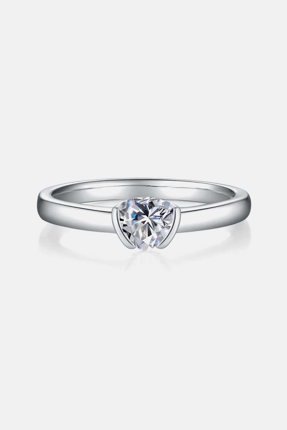 Moissanite 925 Sterling Silver Solitaire Ring Luxurious Weddings