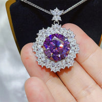 10 Carat Moissanite 925 Sterling Silver Necklace Necklace Luxurious Weddings