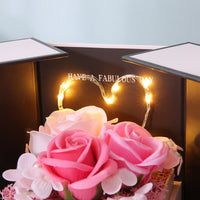 Mothers Day Gift Pink Double Door Rose Gift Box Jewelry Creative Decorate Boxs Luxurious Weddings