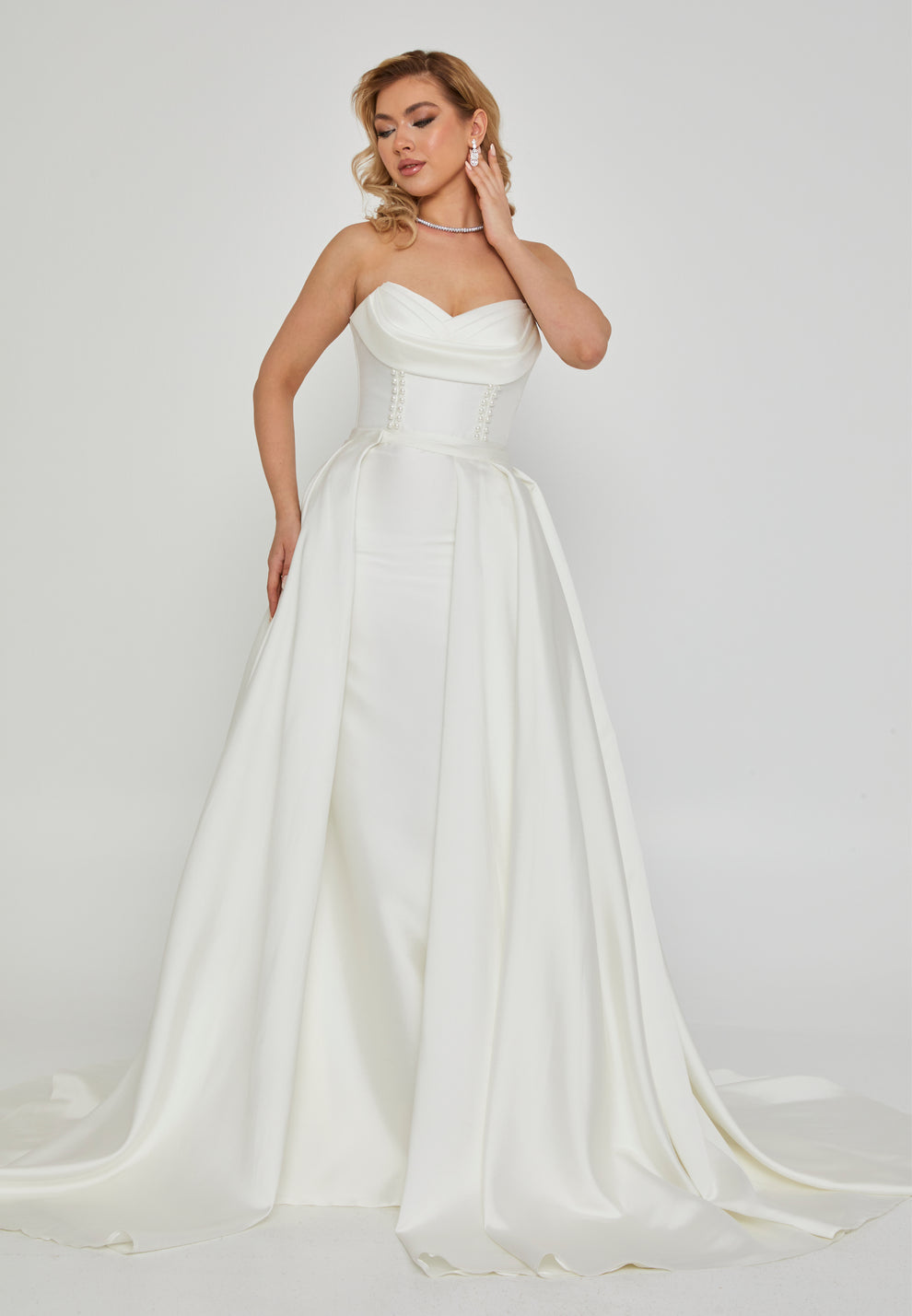 Macy Satin Strapless Gown wedding dress Luxurious Weddings