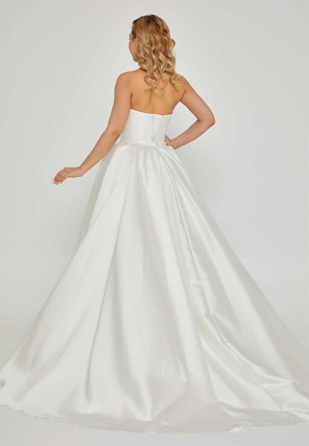 Macy Satin Strapless Gown wedding dress Luxurious Weddings