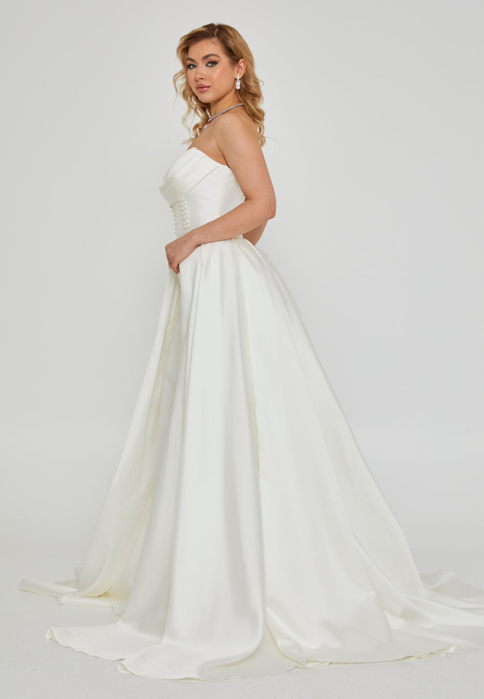 Macy Satin Strapless Gown wedding dress Luxurious Weddings