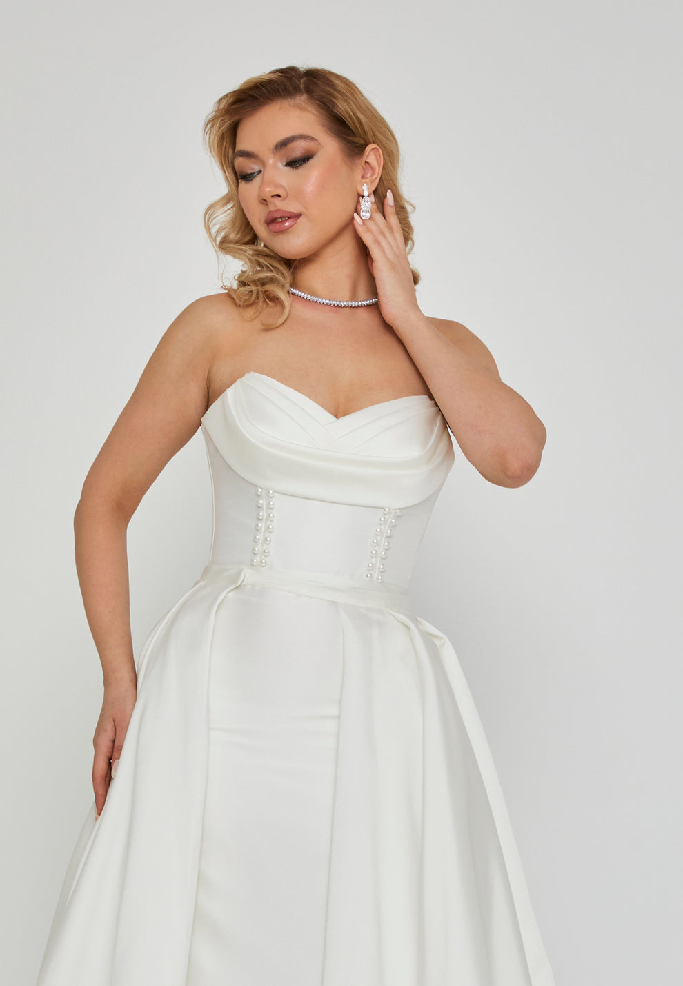 Macy Satin Strapless Gown wedding dress Luxurious Weddings