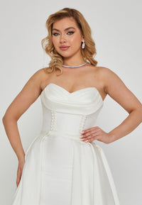 Macy Satin Strapless Gown wedding dress Luxurious Weddings