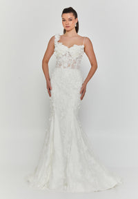 Sleeveless Lace Mermaid Wedding Dress with Appliques WEDDING DRESS Luxurious Weddings