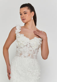 Sleeveless Lace Mermaid Wedding Dress with Appliques WEDDING DRESS Luxurious Weddings