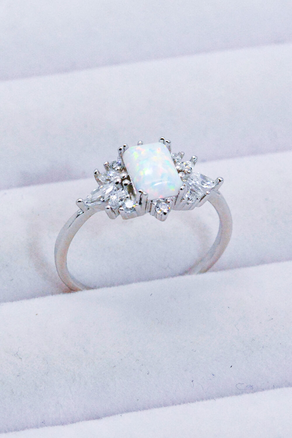 925 Sterling Silver Zircon and Opal Ring rings Luxurious Weddings