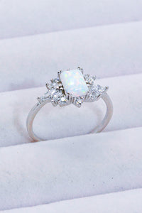 925 Sterling Silver Zircon and Opal Ring rings Luxurious Weddings