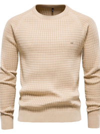Texture Round Neck Long Sleeve Sweater Men's Sweatshirts Luxurious Weddings