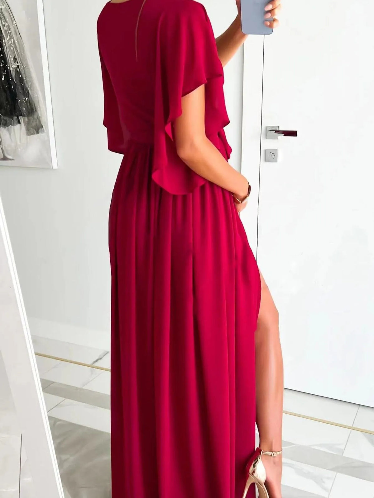 Flutter Sleeve Surplice Tie Waist Dress Bridesmaid Dresses Luxurious Weddings