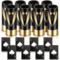 8/16pcs Groomsmen Tuxedo Shot Glasses & Bottle Opener Set Luxurious Weddings