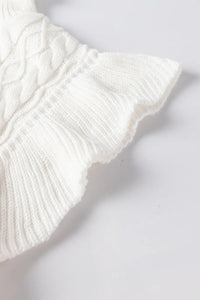 Cable-Knit Turtleneck Cap Sleeve Sweater Sweater Luxurious Weddings