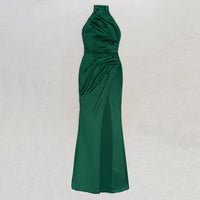 Emerald Silk Evening Dress DRESSES Luxurious Weddings