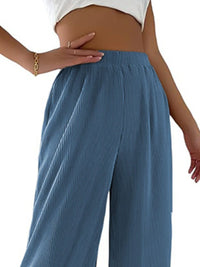 Full Size Elastic Waist Wide Leg Pants Plus Size Pants Luxurious Weddings