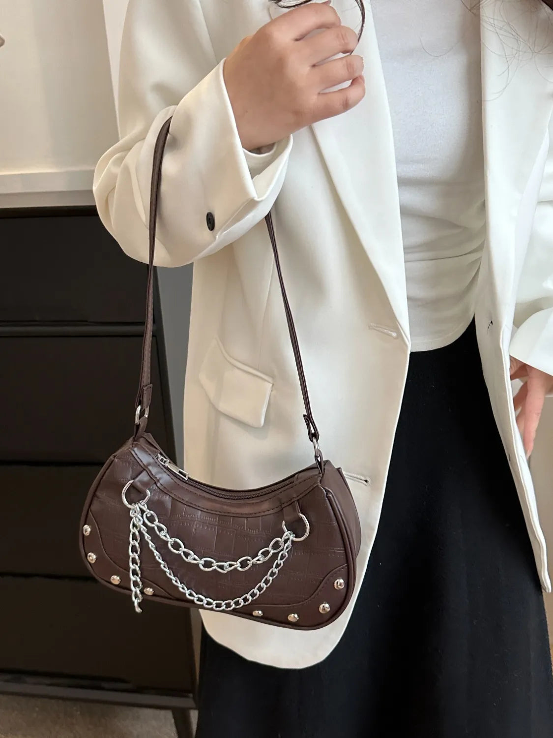 Chain PU Leather Shoulder Bag Handbags Luxurious Weddings
