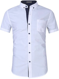 Men's Button Up Short Sleeve Shirt - Black Shirt Luxurious Weddings