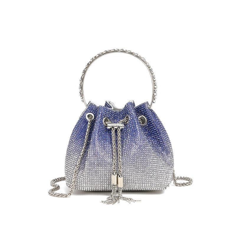 Classic rhinestone bag women's evening bag high-end tassel bag handbag textured full diamond crossbody portable bucket bag Handbags Luxurious Weddings