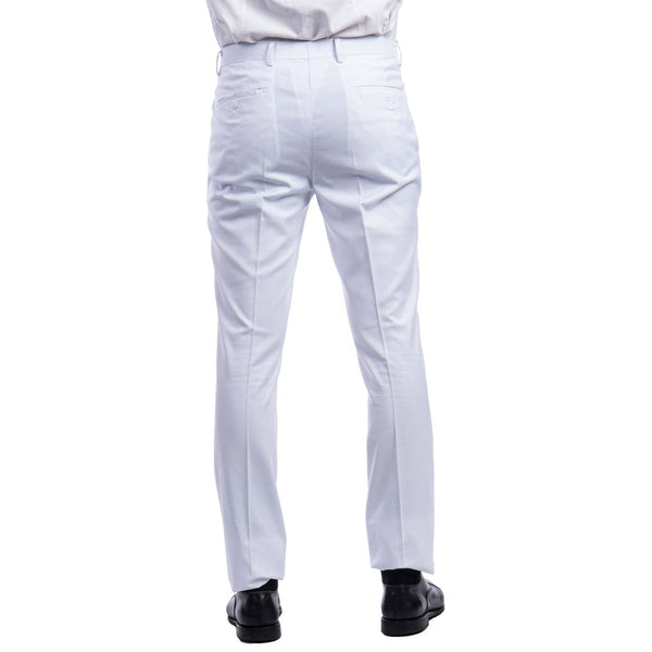 Men's Trousers/ Formal Dress Pants Slim Fit Unhemmed, White Men's Formal Pants Luxurious Weddings