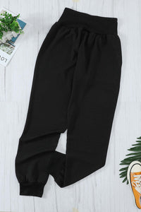 Black Pocketed Casual Joggers Bottoms/Pants & Culotte Luxurious Weddings