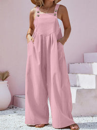 Plus Size Square Neck Wide Leg Overalls Plus size Luxurious Weddings