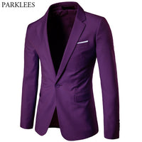 Men's Purple Single Breasted Suit Blazer Jacket Men's Blazer Luxurious Weddings