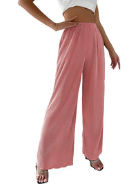 Full Size Elastic Waist Wide Leg Pants Plus Size Pants Luxurious Weddings
