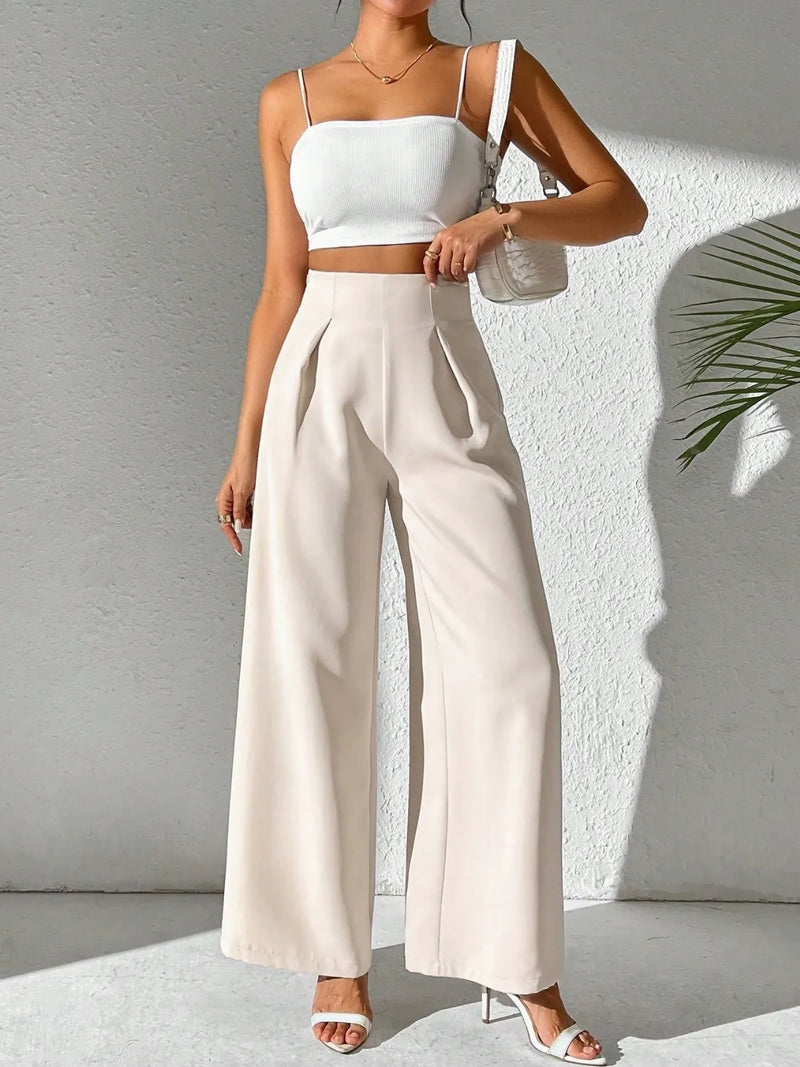 Wide Leg High Waist Pants Pants Luxurious Weddings