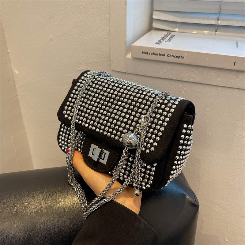 Diamond Chain Bag with Inlaid Diamonds