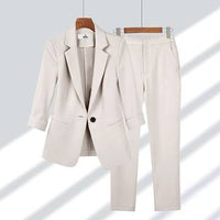 Professional Set Women's Solid Color Large 2pc Size Suit