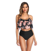 European and American New Bikini Printed Ruffle Edge Swimwear Swimwear Luxurious Weddings