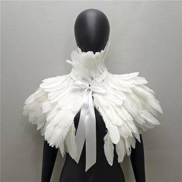 Feather cape scarf chicken feather fake collar shawl Luxurious Weddings