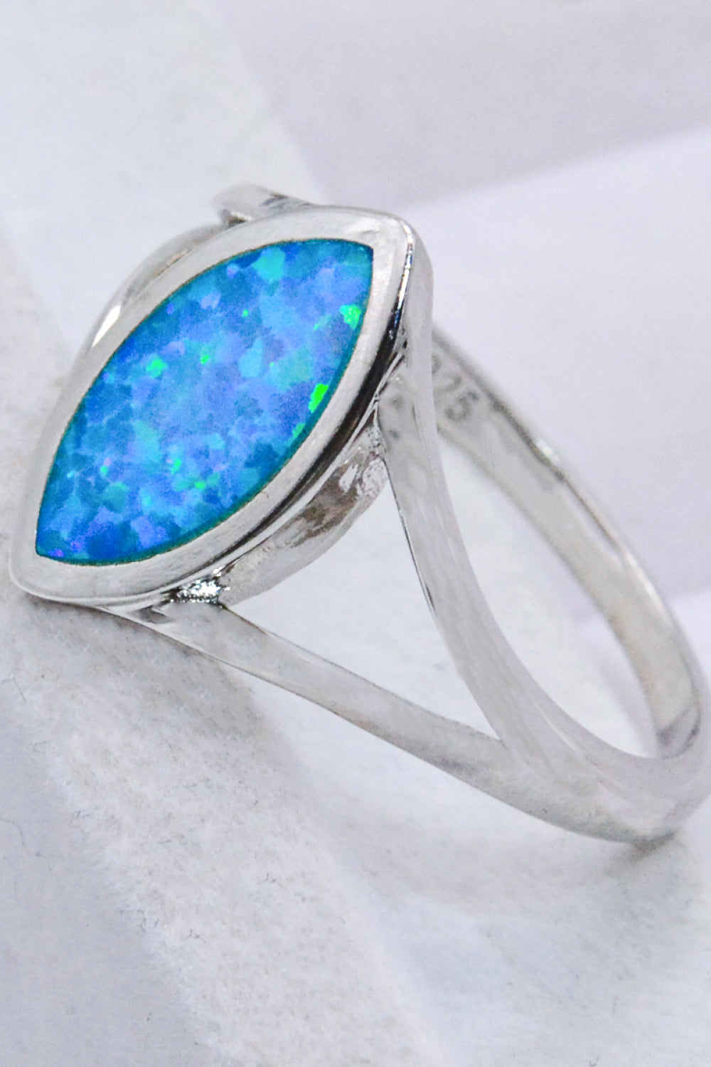 925 Sterling Silver Split Shank Opal Ring women's rings Luxurious Weddings