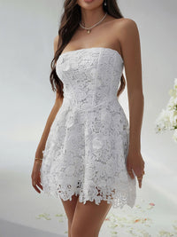 Devine Lace-Up Tube Lace Mini Dress Mini Dress Luxurious Weddings