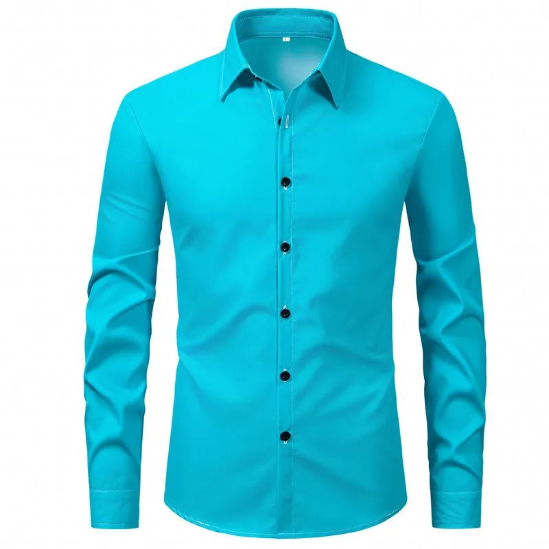 Men's Plus Size Long Sleeve Shirt - White Shirt Luxurious Weddings