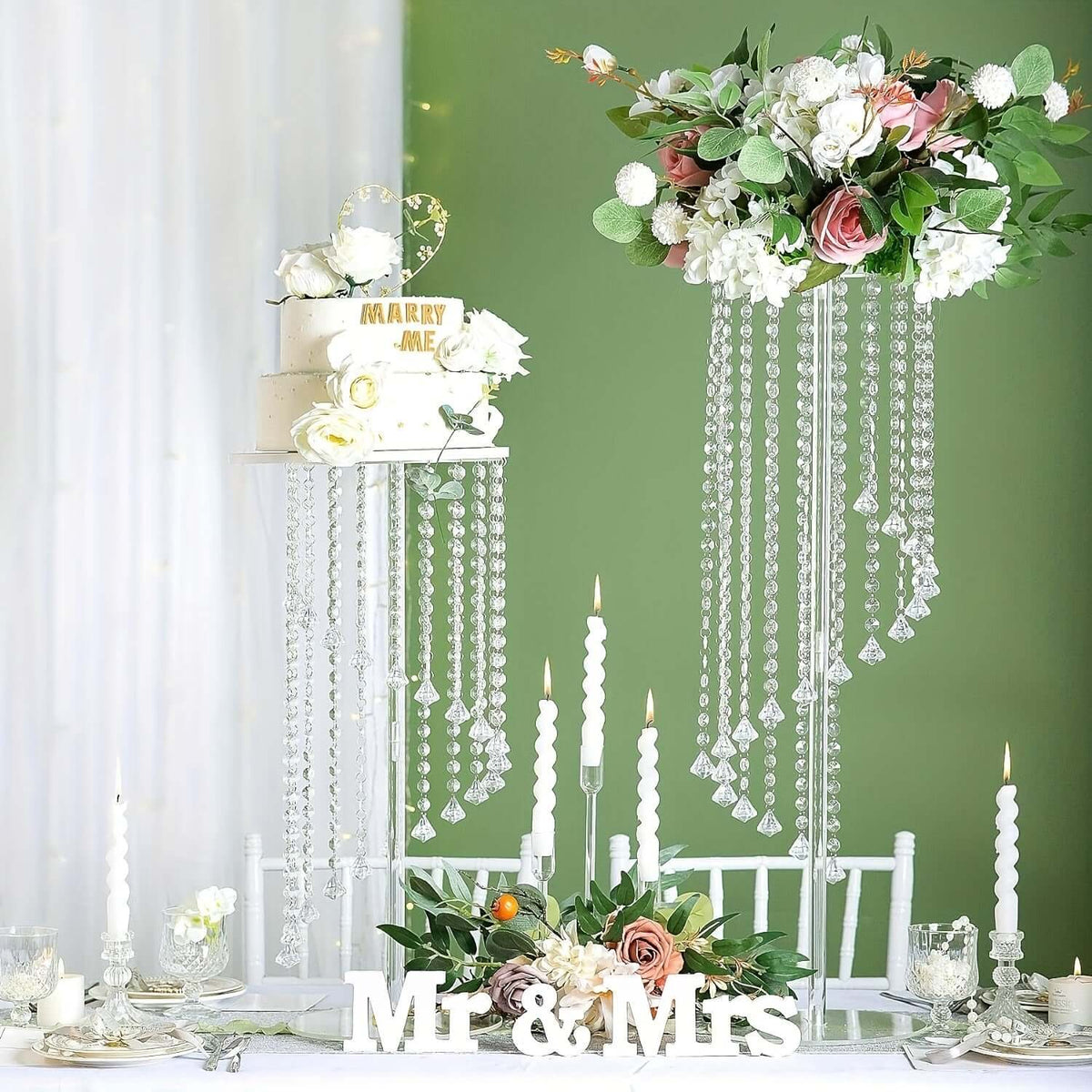 Elegant Clear Acrylic Floral Centerpiece Stand Home Decor Luxurious Weddings