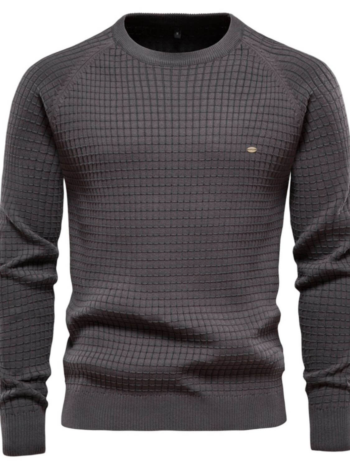 Texture Round Neck Long Sleeve Sweater Men's Sweatshirts Luxurious Weddings