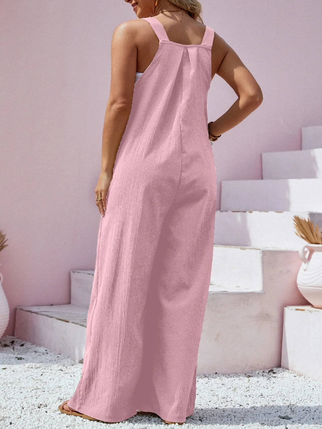 Plus Size Square Neck Wide Leg Overalls Plus size Luxurious Weddings