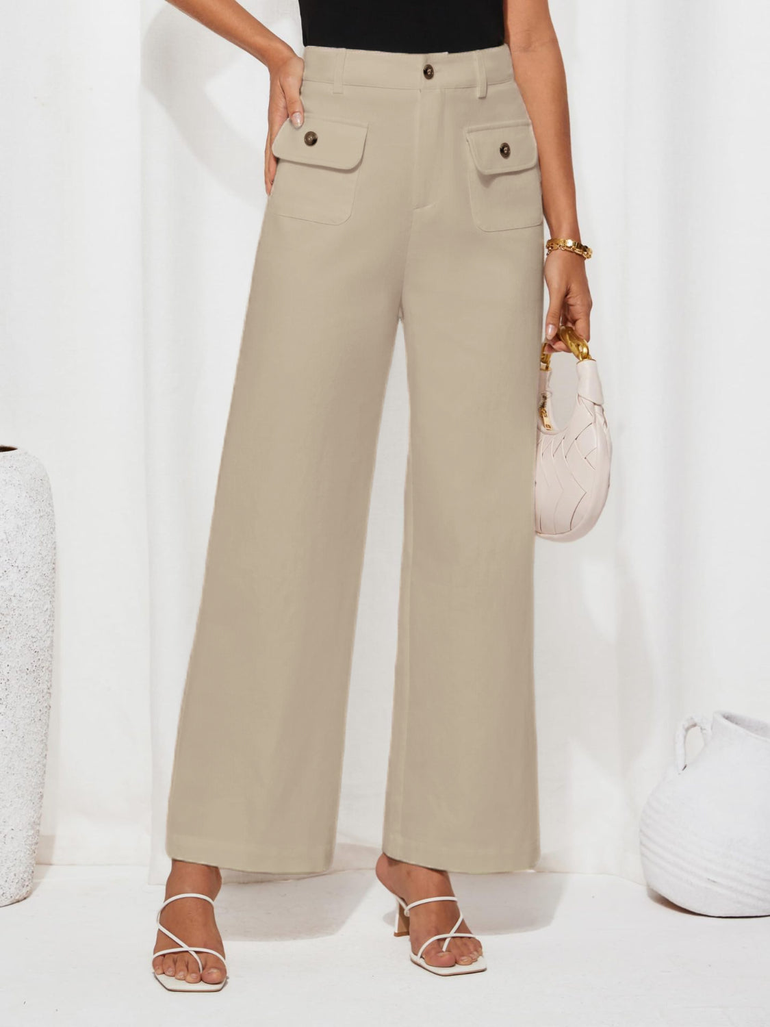 High Waist Wide Leg Pants Pants Luxurious Weddings