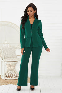 Lapel Collar Long Sleeve Blazer and Pants Set suit sets Luxurious Weddings