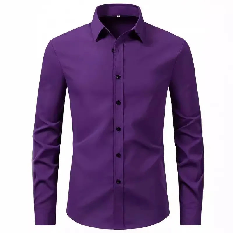 Men's Plus Size Long Sleeve Shirt - White Shirt Luxurious Weddings