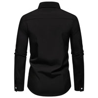 Men's Casual Button-Down Shirt with Cuff Detail mens shirt Luxurious Weddings
