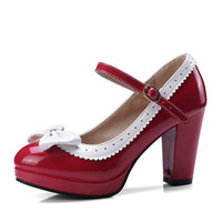 Lolita bow single shoes high heels 0