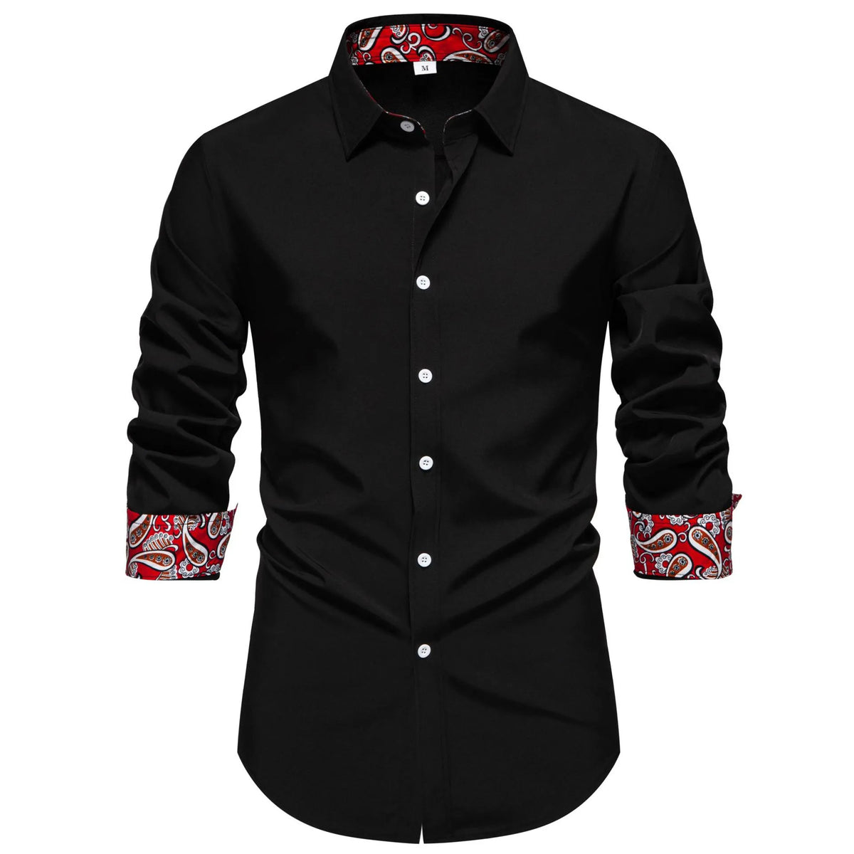 Men's Casual Button-Down Shirt with Cuff Detail mens shirt Luxurious Weddings