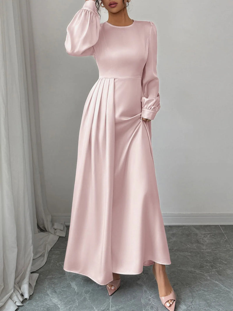 Satin Long Sleeve Maxi Dress Dresses Luxurious Weddings