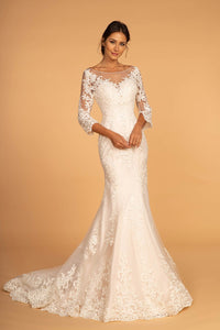 Eternal Enchantment: Illusion Neckline Lace Mermaid Bridal Gown