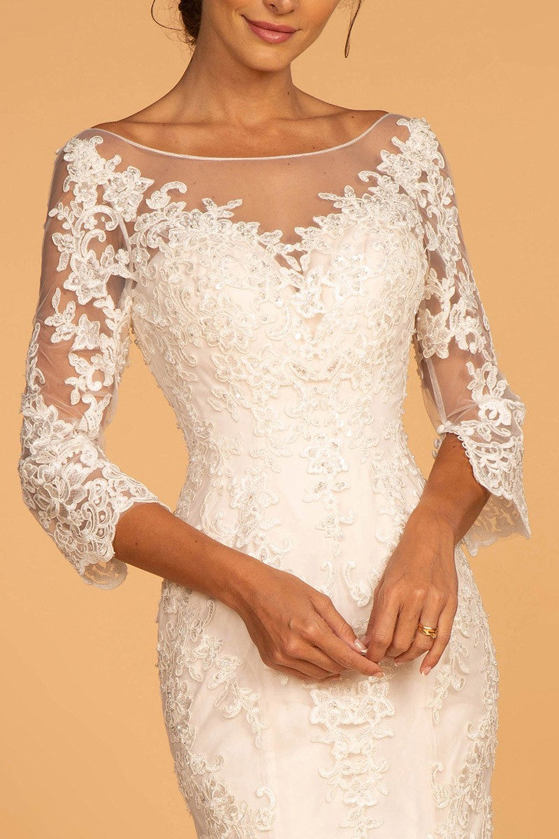 Eternal Enchantment: Illusion Neckline Lace Mermaid Bridal Gown