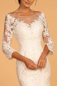 Eternal Enchantment: Illusion Neckline Lace Mermaid Bridal Gown