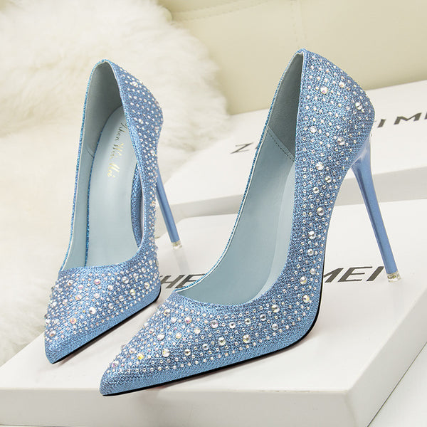 Sweet and delicate elegant Rhinestone stiletto heels Rhinestone Heels