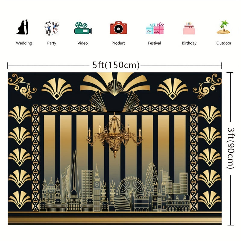 1920s Party Great Gatsby Themed Backdrop Photography Backdrop Luxurious Weddings