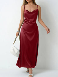 Satin Cowl Neck Cami Dress Bridesmaid Dresses Luxurious Weddings
